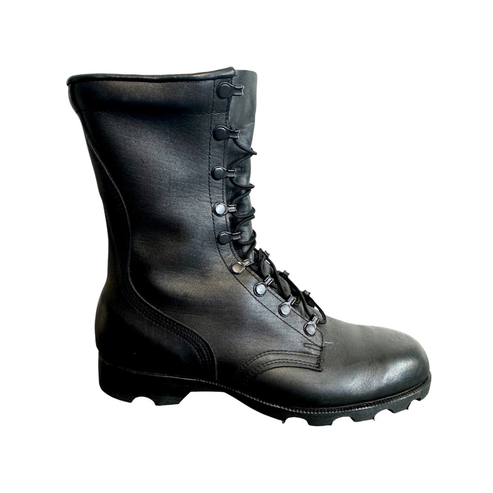 Vintage USGI Ro-Search Black Leather Combat Boots Panama Sole Men's Size 9R